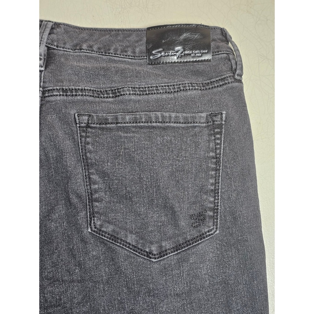 Seven7 Womens Skinny Jeans Size 10 Faded Black High Rise Stretch Denim Pants
